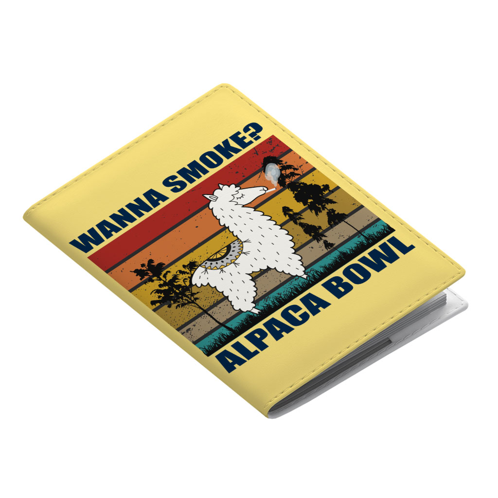 Smoke Passport Cover - Funny Llama Alpaca Passport Cover - Vintage Passport Cover Fashion Fashion Accessories Pasport Cover Travel Accessories  