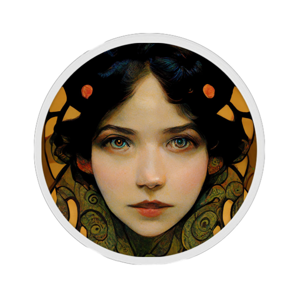 Vintage Design Patches - Art Nouveau Style Patch Applique for Clothes - Woman Face Patches Bags & Wallets Fashion Shape : Circle|Rectangle 