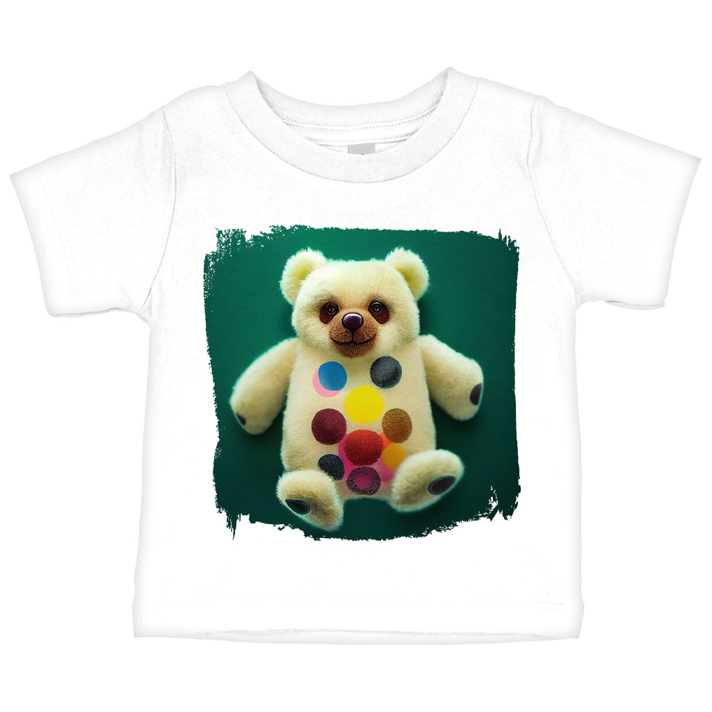Teddy Bear Graphic Baby Jersey T-Shirt - Cute Graphic Baby T-Shirt - Illustration T-Shirt for Babies Clothing Kids' Clothing T-Shirts Color : Athletic Heather|Heather Columbia Blue|White 