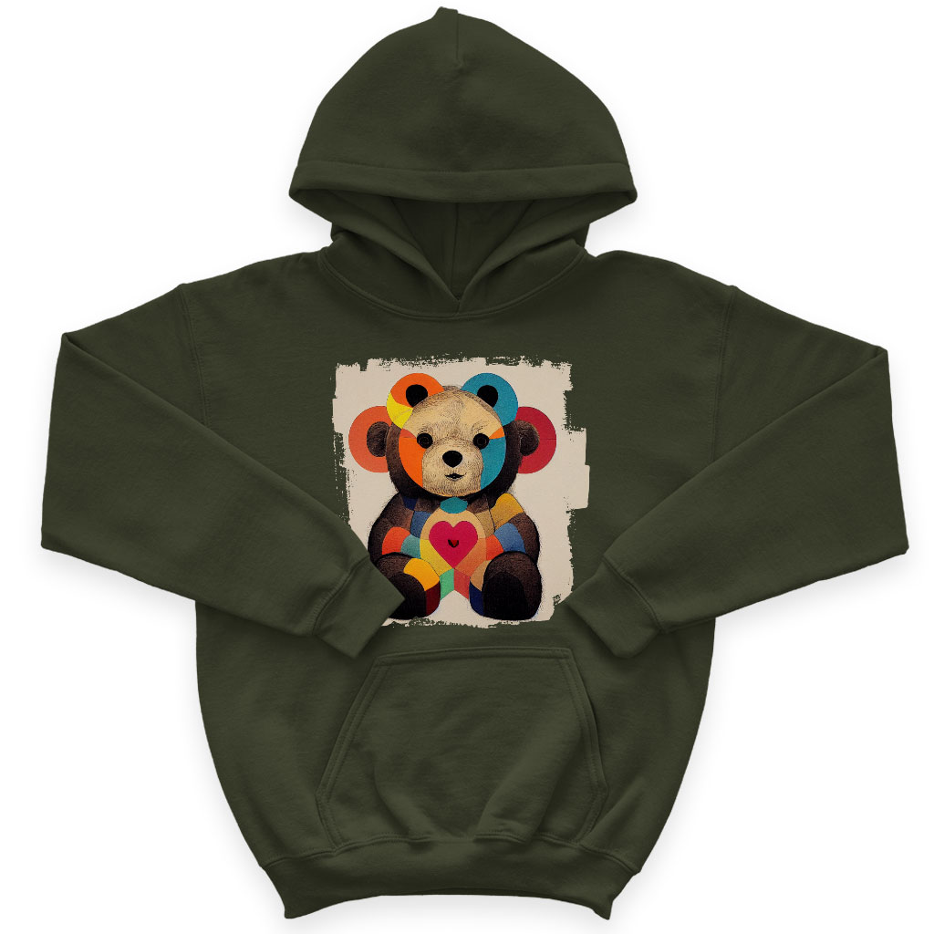 Teddy Bear Kids' Sponge Fleece Hoodie - Colorful Kids' Hoodie - Printed Hoodie for Kids Clothing Hoodies Kids' Clothing Color : Athletic Heather|Black|Military Green 
