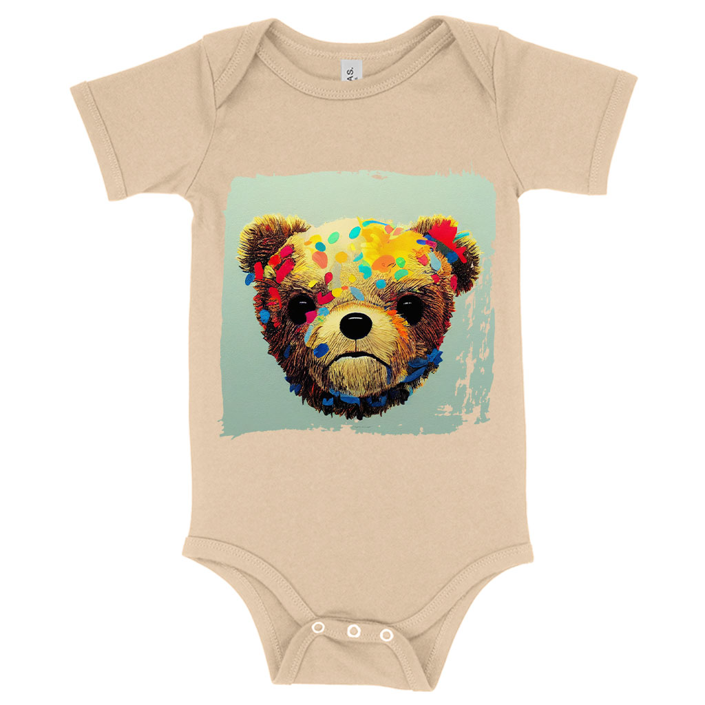Teddy Bear Style Baby Jersey Onesie - Kawaii Baby Onesie - Graphic Baby One-Piece Clothing Kids' Clothing Onesies Color : Heather Dust|White|Yellow 