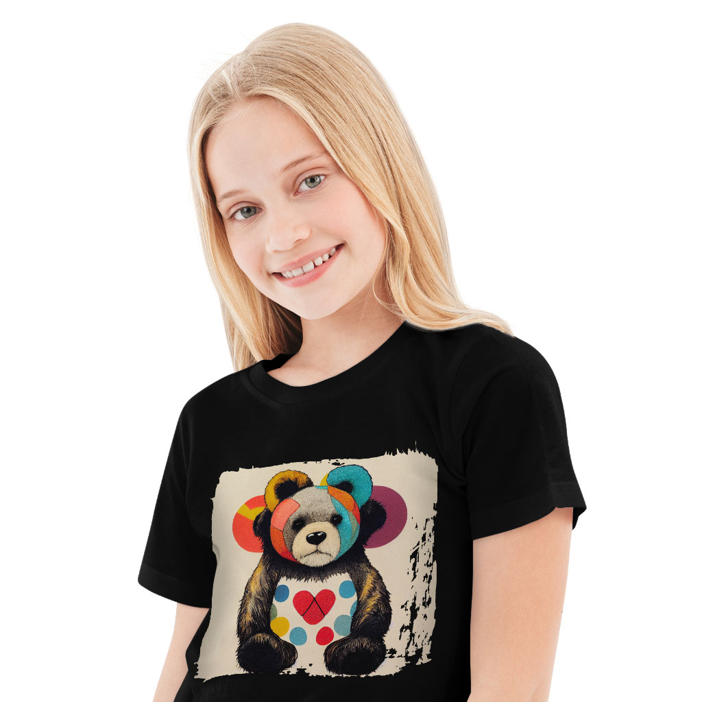 White Teddy Bear Kids' T-Shirt - Cool T-Shirt - Bear Design Tee Shirt for Kids Clothing Kids' Clothing T-Shirts Color : Black|Natural|White 