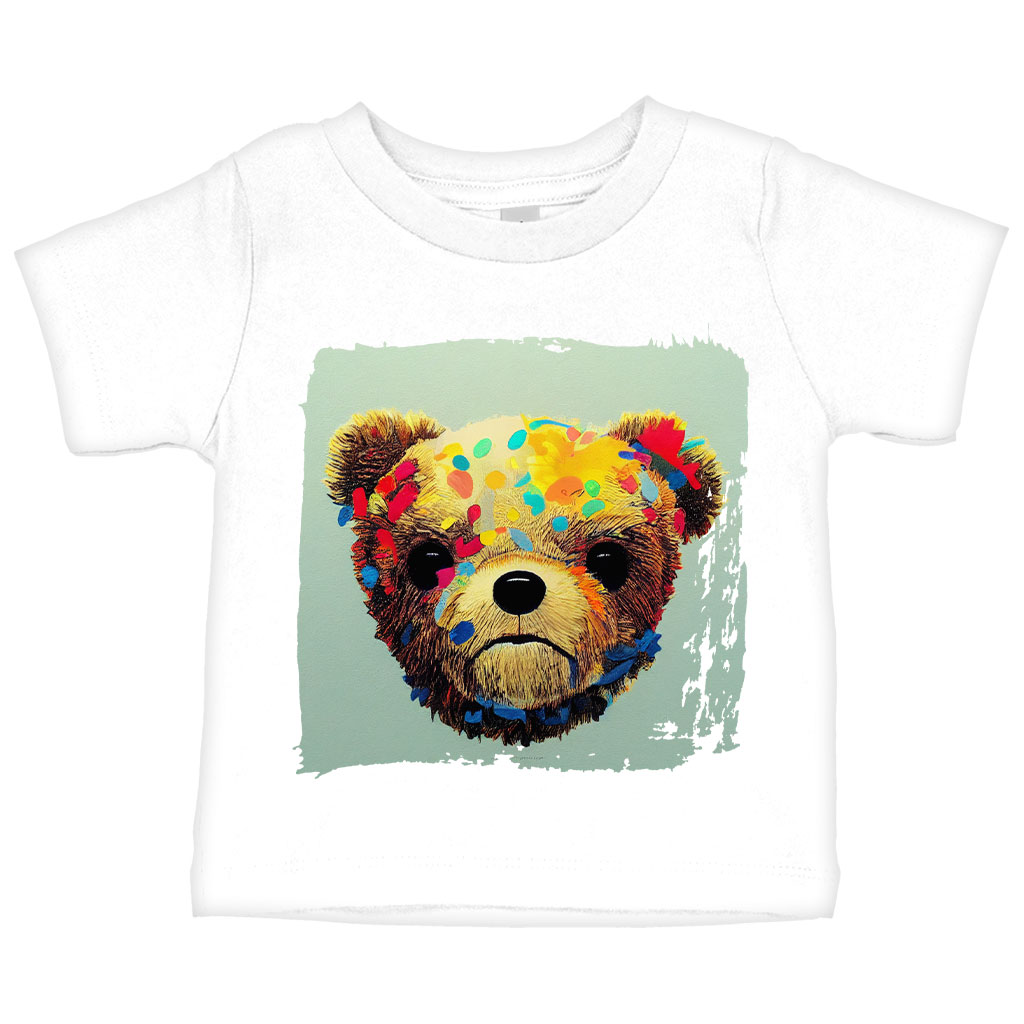 Teddy Bear Style Baby Jersey T-Shirt - Kawaii Baby T-Shirt - Graphic T-Shirt for Babies Clothing Kids' Clothing T-Shirts Color : Athletic Heather|Heather Columbia Blue|White 