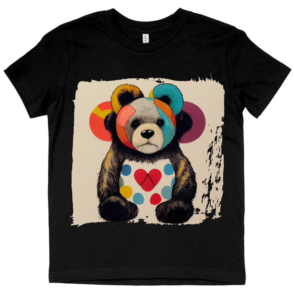 White Teddy Bear Kids' T-Shirt - Cool T-Shirt - Bear Design Tee Shirt for Kids Clothing Kids' Clothing T-Shirts Color : Black|Natural|White 