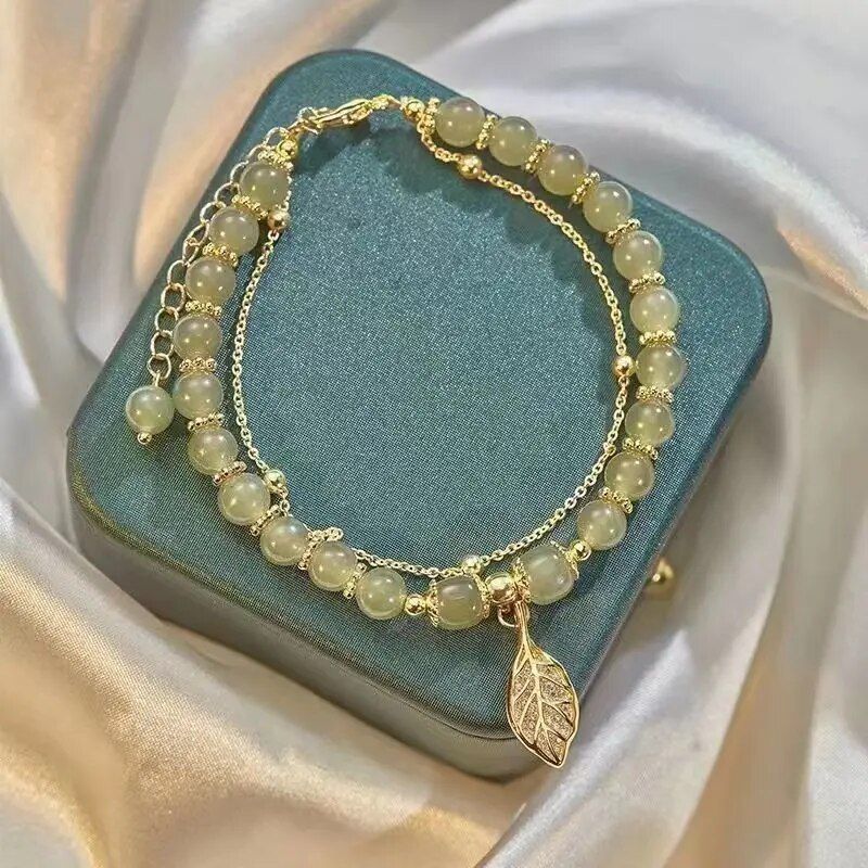 Exploring the Beauty of Hetian Jade Gold Leaf Bracelet