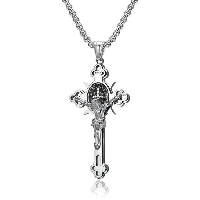 Saint Benedict Exorcism Cross Necklace