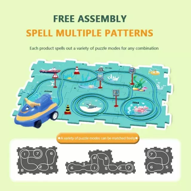 Children's Educational Puzzle Track Car Play Set - Image 5