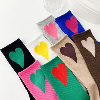Unisex Cotton Couple Heart Socks