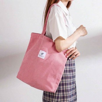 Eco-Friendly Corduroy Shoulder Tote Bag