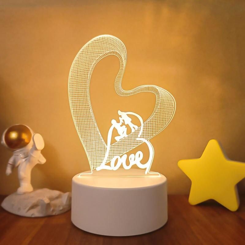 SOLOLANDOR 3D LED Lamp Creative 3D LED Night Lights Novelty Illusion Night Lamp 3D Illusion Table Lamp For Home Decorative Light