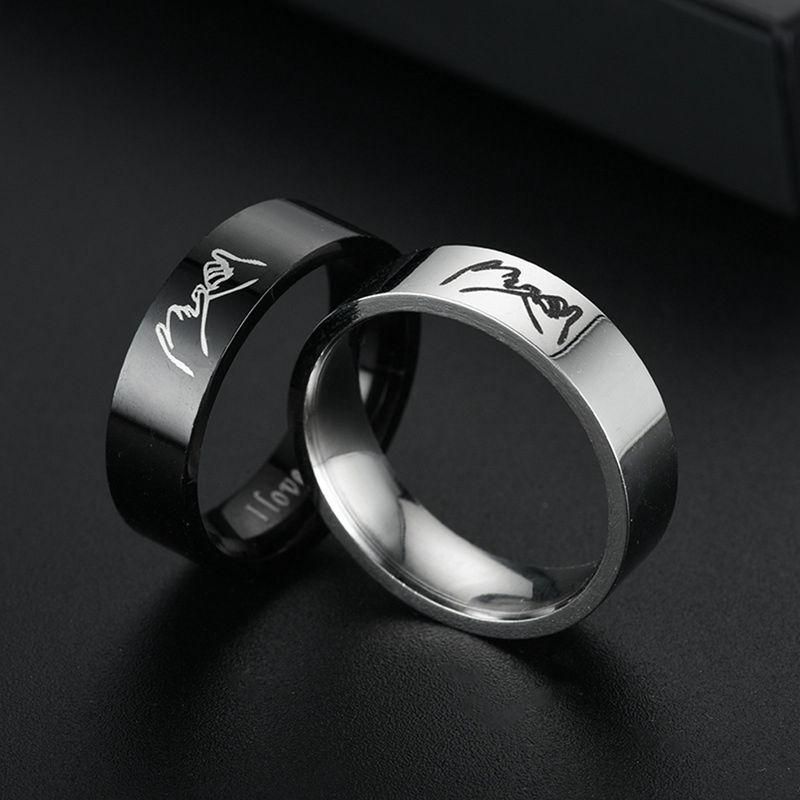 Titanium Steel Couple Ring with 