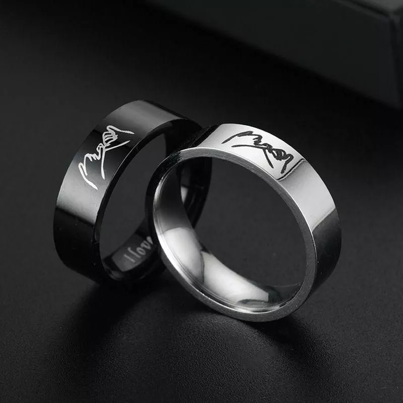 Titanium Steel Couple Ring with
