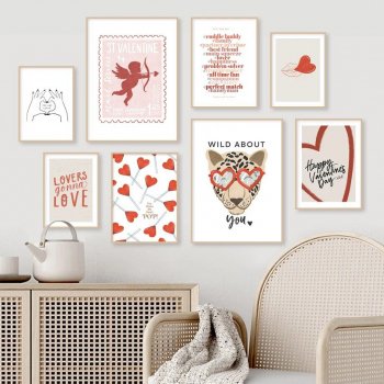Romantic Heart & Leopard Wall Art Canvas