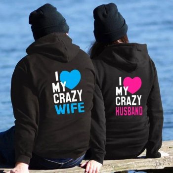 Couples Autumn-Winter 'I LOVE MY CRAZY HUSBAND' Hoodies