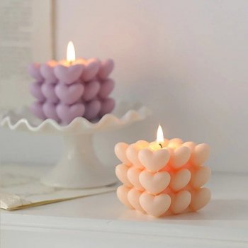Enchanting Heart-Shaped Scented Soy Candles