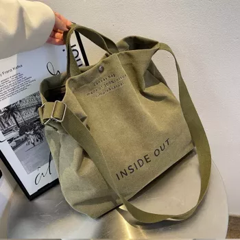 Casual Large Capacity Canvas Crossbody Tote Bag