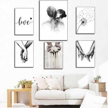Modern Love Quotes & Couples Hand-in-Hand Canvas Print