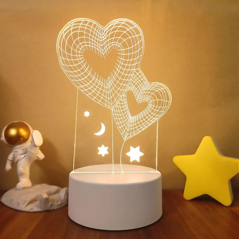 SOLOLANDOR 3D LED Lamp Creative 3D LED Night Lights Novelty Illusion Night Lamp 3D Illusion Table Lamp For Home Decorative Light