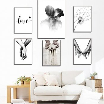 Modern Love Quotes & Couples Hand-in-Hand Canvas Print
