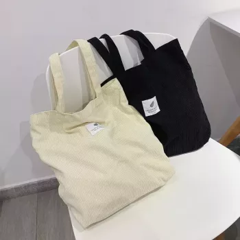 Eco-Friendly Corduroy Shoulder Tote Bag