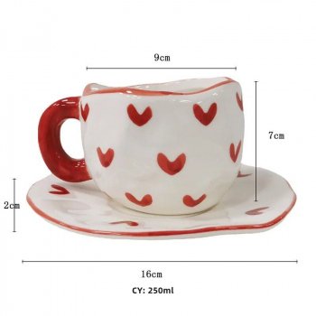 Charming Korean-Style Porcelain Heart Mug