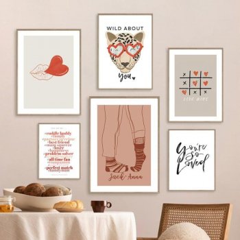 Romantic Heart & Leopard Wall Art Canvas