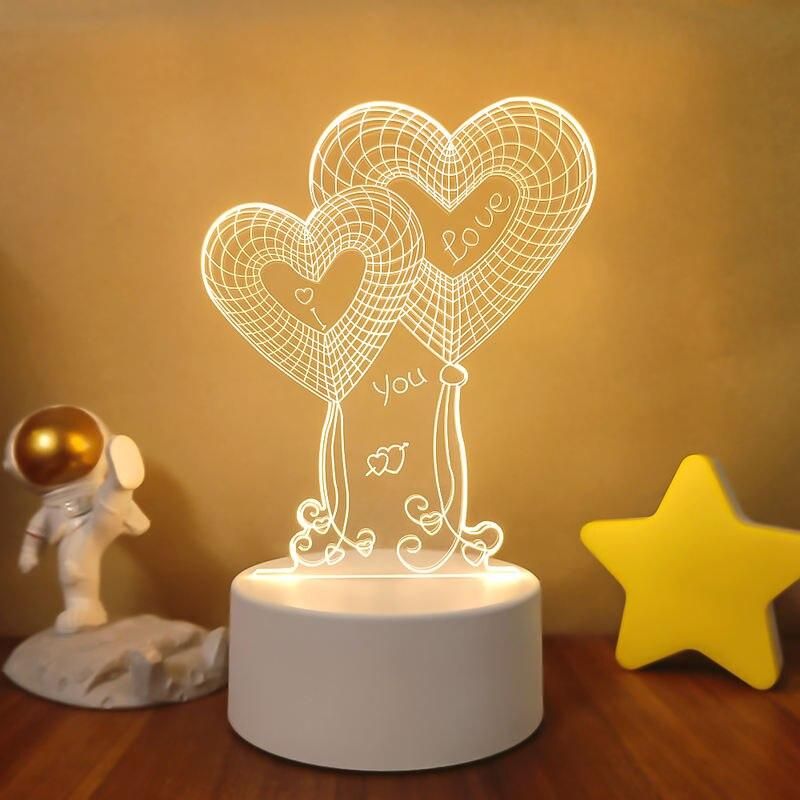 SOLOLANDOR 3D LED Lamp Creative 3D LED Night Lights Novelty Illusion Night Lamp 3D Illusion Table Lamp For Home Decorative Light