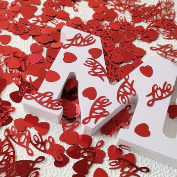 Red Love & Heart Foil Confetti