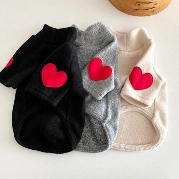 Cozy Heart Pattern Hoodie Sweater for Small to Medium Dogs