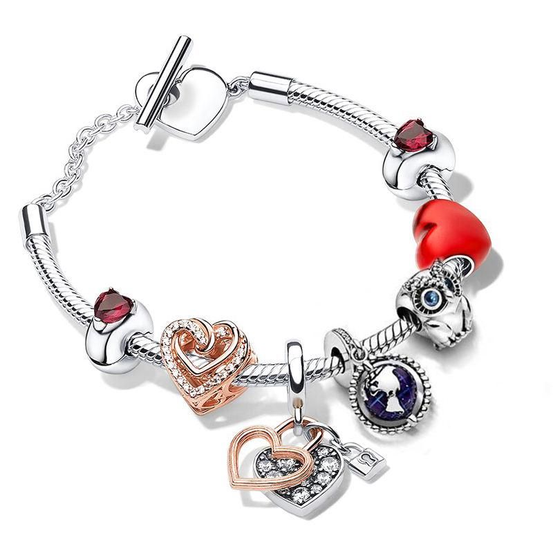 CHIELOYS Trendy Romantic 2021 Silver Color Charm Bracelet With Happy Family Strand Brand Bracelet For Women DIY Jewelry Making