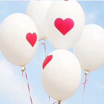 Red Love Heart 12-Inch Latex Balloons