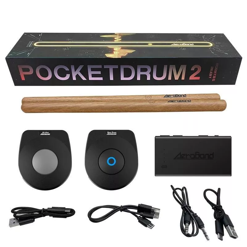 AeroBand PocketDrum 2 PLUS Somatosensory Digital Electronic Air Drum Stick Set Drumsticks & Foot Pedals & Bluetooth Adapter AeroBand PocketDrum 2 PLUS Somatosensory Digital Electronic Air Drum Stick Set Drumsticks & Foot Pedals & Bluetooth Adapter