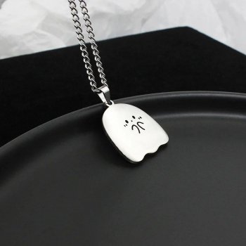 Charming Ghost & Cat Stainless Steel Couple Necklaces