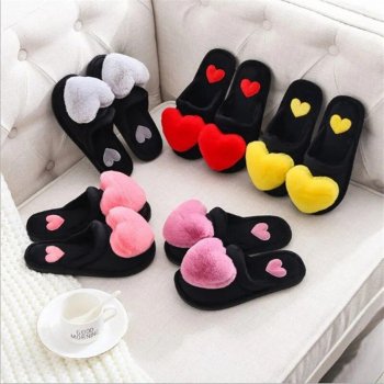 Cozy Heart Winter Slippers for Women