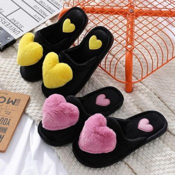 Cozy Heart Winter Slippers for Women