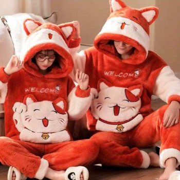 Cozy Cute Cotton Couples' Winter Pajama Set