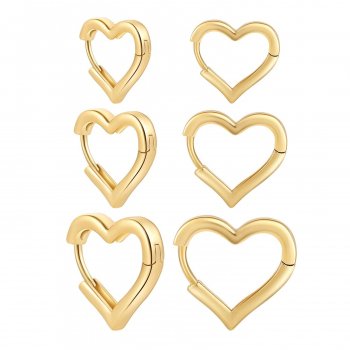 Chic Golden Heart Hoop Earrings