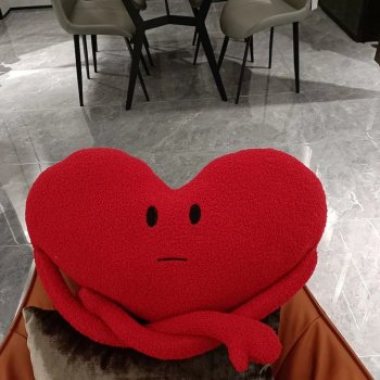 Long Arms Smile Heart Shaped Pillow
