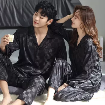 Luxurious Silk Satin Couple Pajama Set