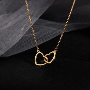 Elegant Double Heart Pendant Necklace