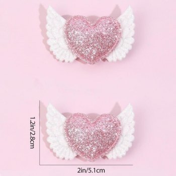 Charming Glitter Angel Wings Hair Clips for Girls