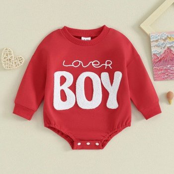 Cozy & Cute Baby Boys Long Sleeve Valentine's Day Romper