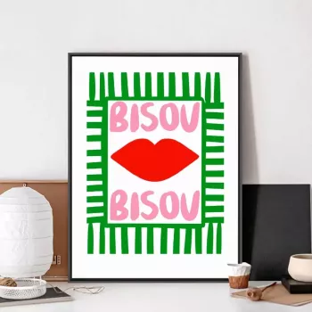Chic Eclectic Pink French Quotes Canvas Wall Art