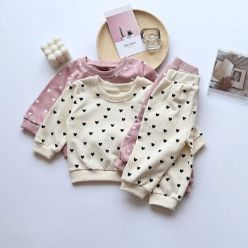 Charming Hearts Baby Hoodie & Pants Set
