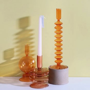 Modern Glass Candlestick Holders