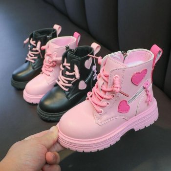 Girls' Sweet Princess Heart Ankle Boots