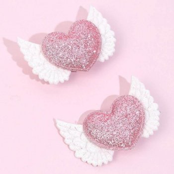 Charming Glitter Angel Wings Hair Clips for Girls