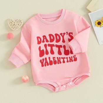 Adorable Valentine's Day Long-Sleeve Baby Romper
