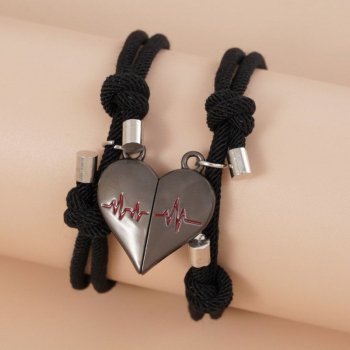 Heart Pendant Couple Bracelet