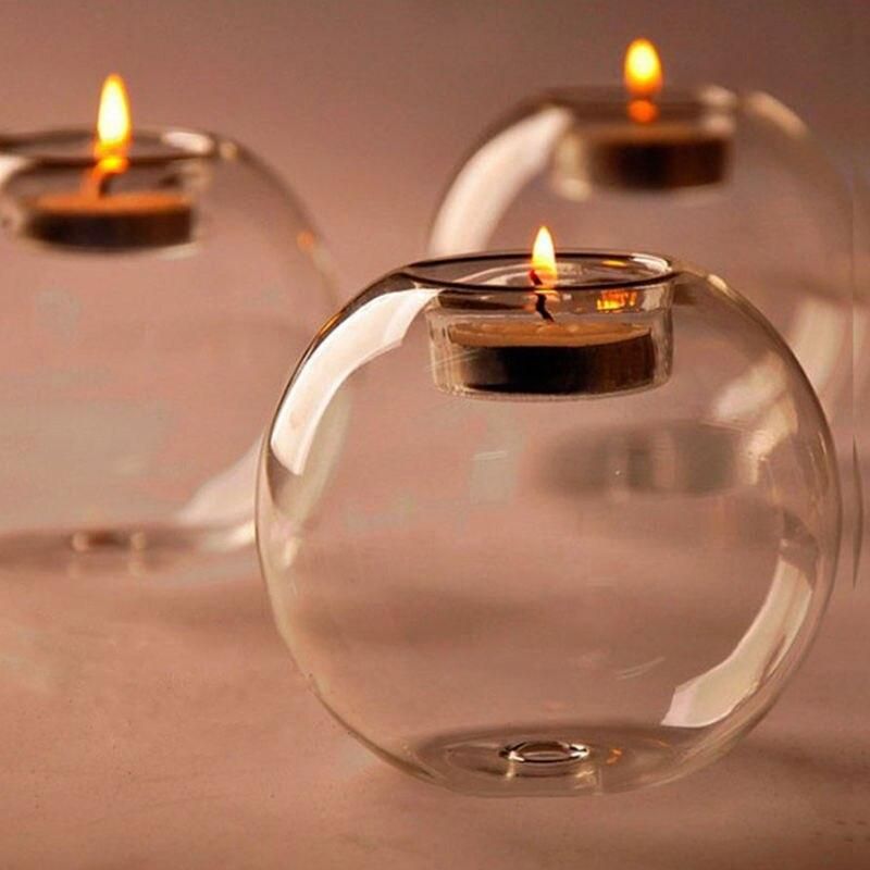 European Exquisite Round Hollow Glass Candle Holder Christmas Wedding Banquet Bar Party Wax Holder Home Decoration Ornaments European Exquisite Round Hollow Glass Candle Holder Christmas Wedding Banquet Bar Party Wax Holder Home Decoration Ornaments